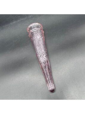 Vintage Pink Bird Auto Car Vase Wall Pocket Depression Glass Dugan Retro